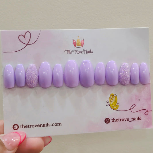 Lavender Sugar Glitter Nails