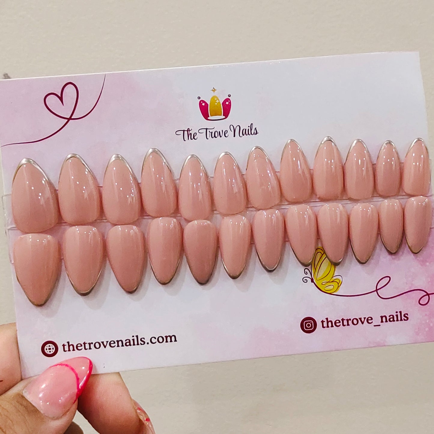 Nude Chrome French Nails