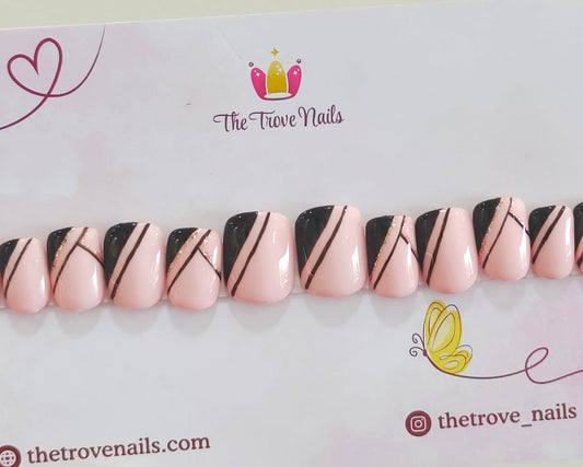 Black Side French Nails