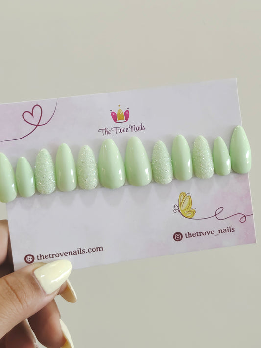 Mint Green Sugar Nails