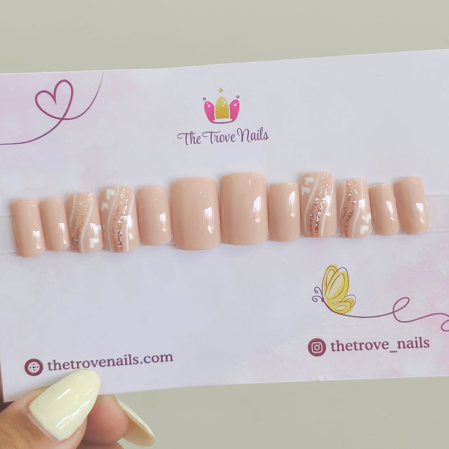 Nude Heart nails