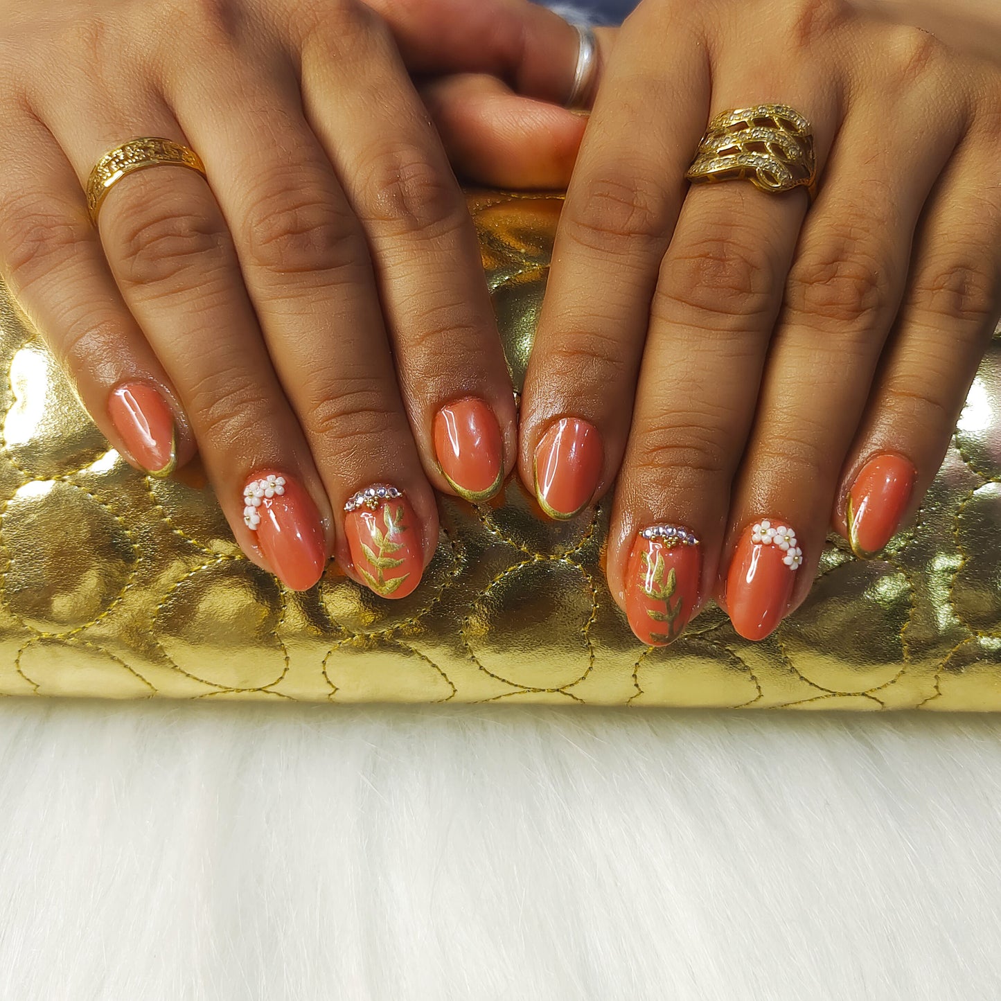 Rust Metallic Art Nails