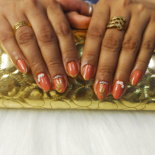 Rust Metallic Art Nails