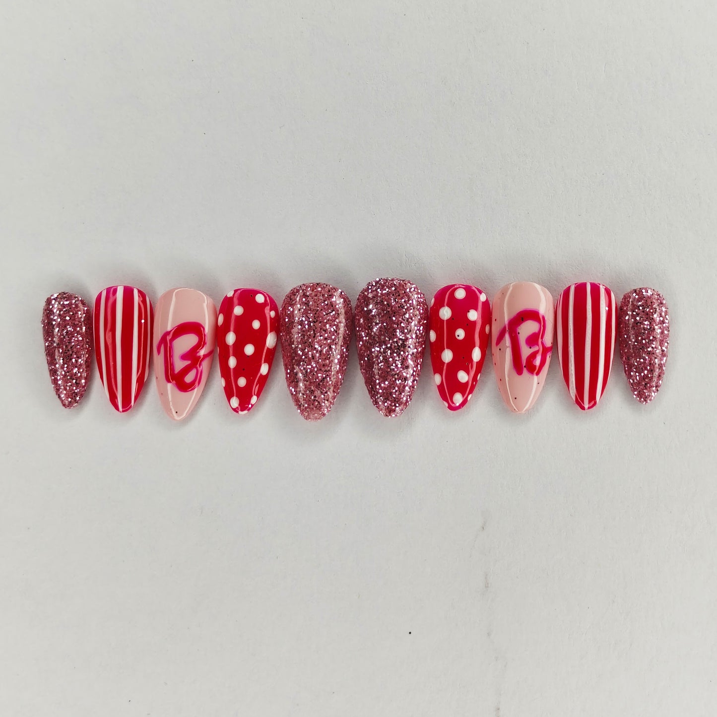 Pink Barbie nails