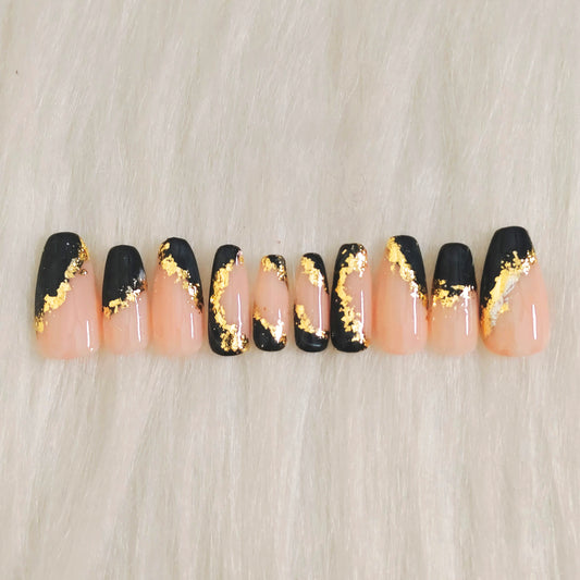 Darkest Green Foil Art Nails