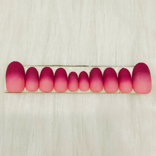 Maroon and Pink Ombre Nails