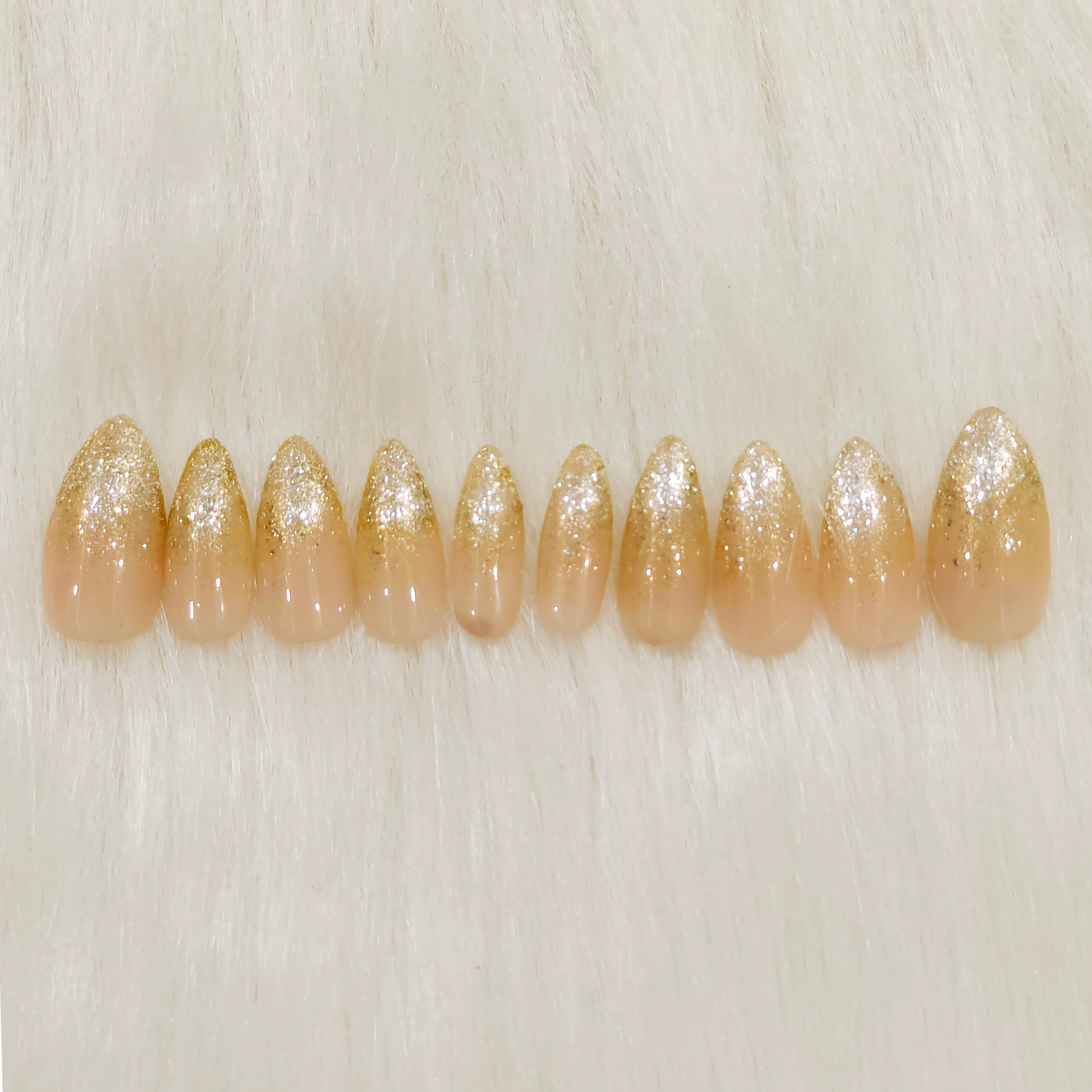 Golden Glitter Ombre Nails