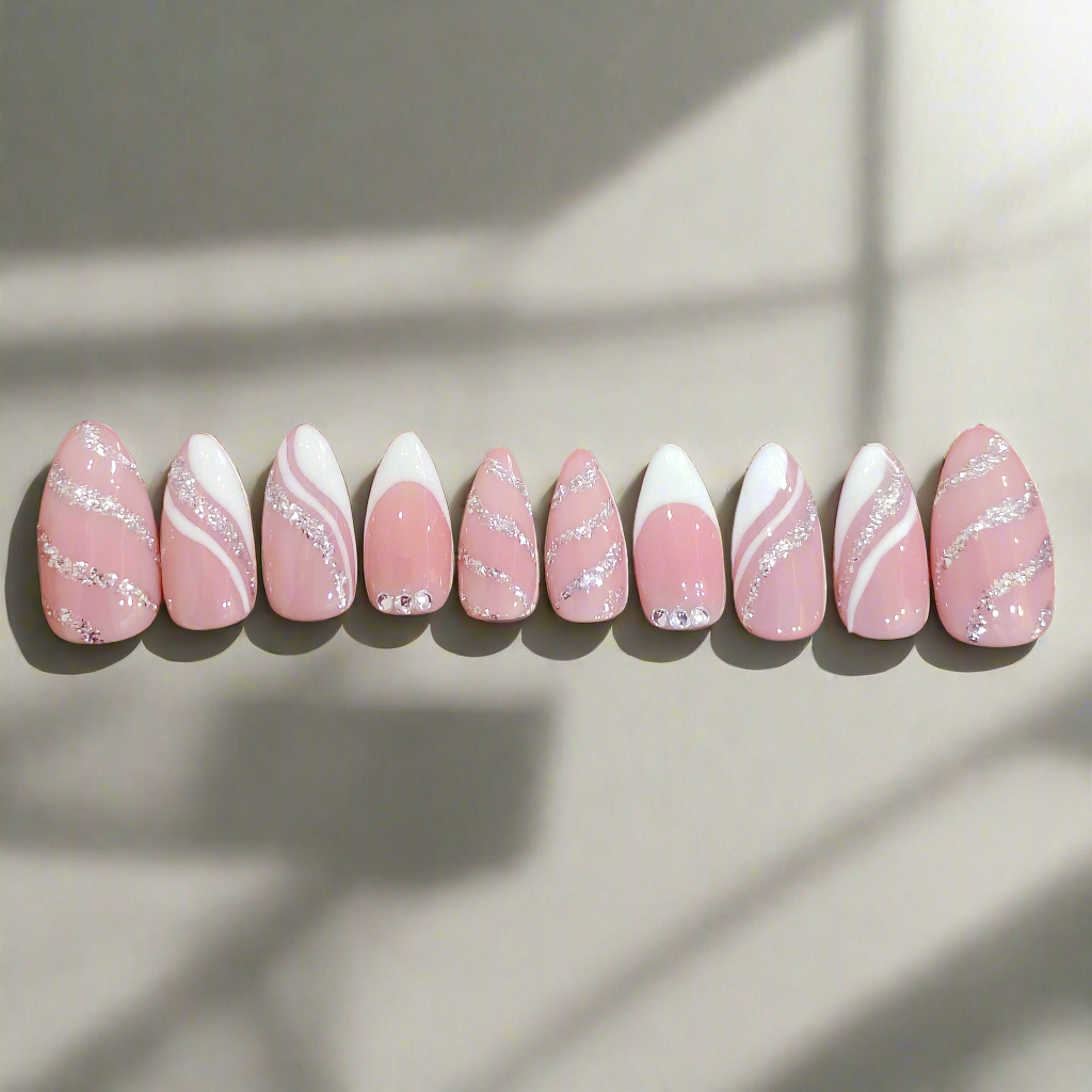 Wavy Tips French Nails