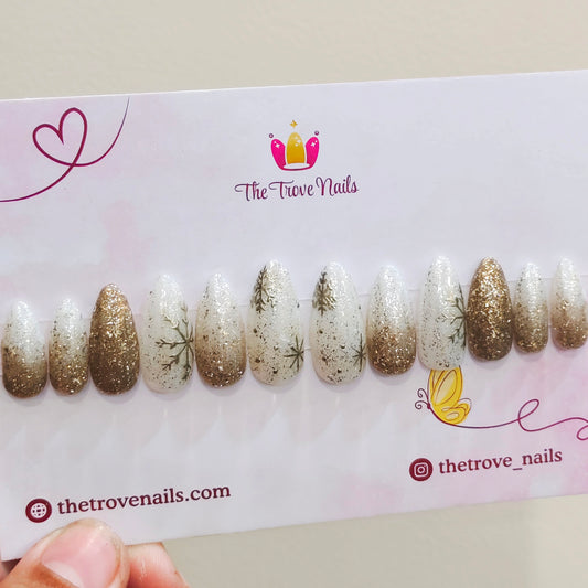 White Winter Snowflakes Nails