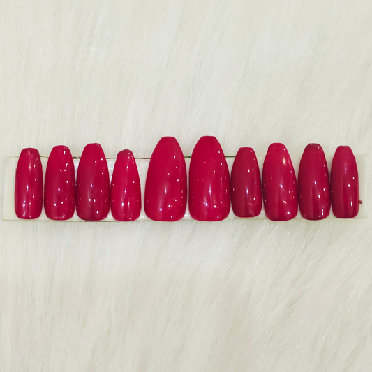 Solid Red Nails