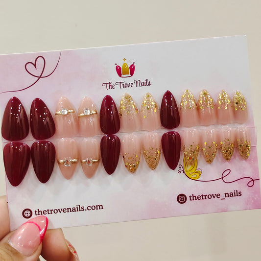 Wine Ring Art Nails