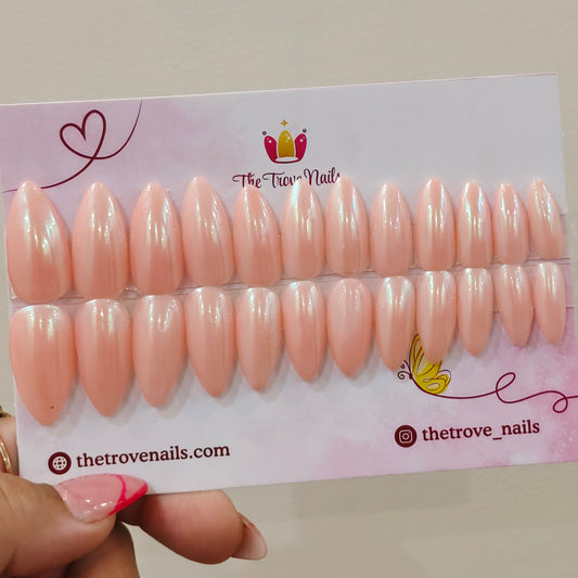 Peach Chrome Nails