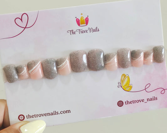 Silver Glitter nails