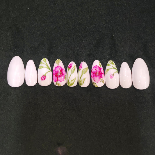 Floral Painted Nails