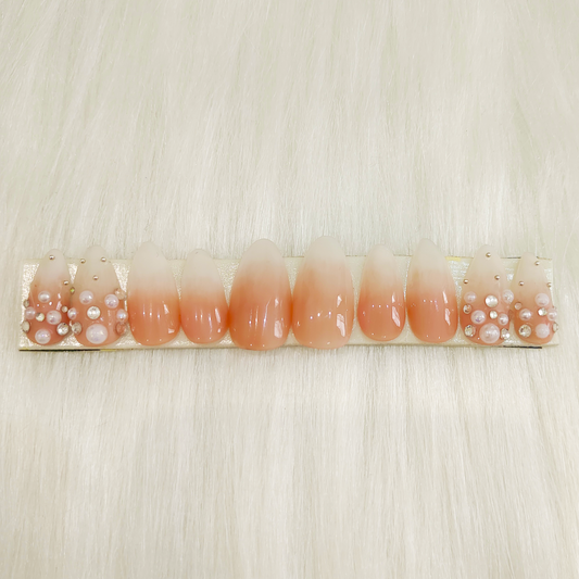 Embellished Natural Ombre Nails