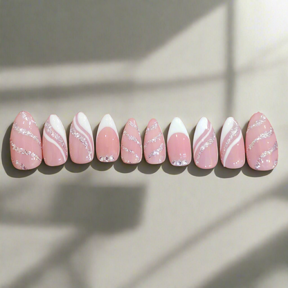 Wavy Tips French Nails