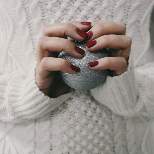 Solid Maroon Nails