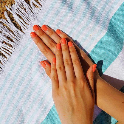 Solid Orange Nails
